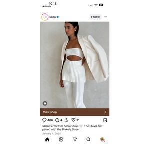 Sabo Shirt Stevie White Rib Knit Strapless Cutout Top